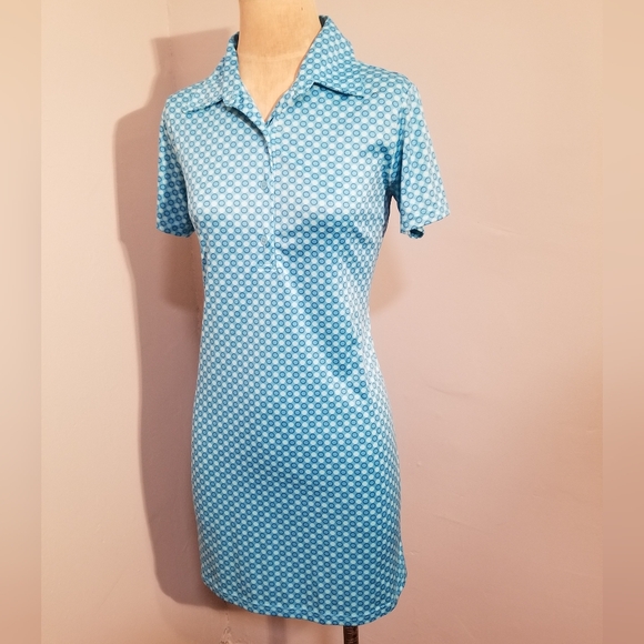 VTG GAP BLUE POLKA DOT DRESS BUBBLE PREPPY DELIAS 90S SKATER RETRO HIPSTER EMO M - Picture 5 of 9